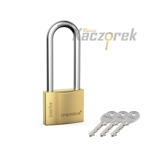 Visací zámek Gerda 210 - Brass line KMZ S4030A - visací zámek mosazný s prodlouženým obloukem - blister